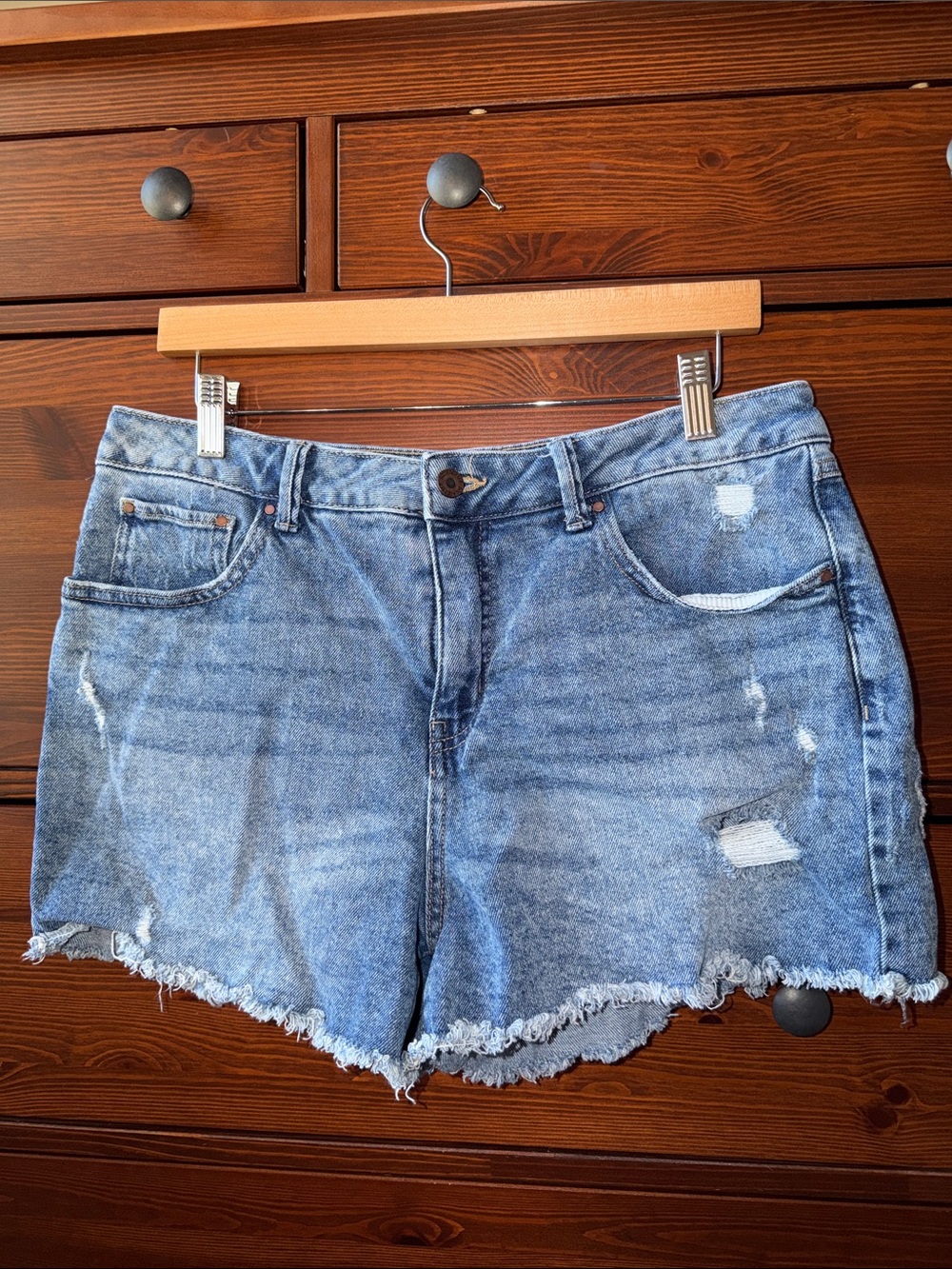 Soundstyle Vintage Stretch Hope High Rise Distressed Denim Shorts